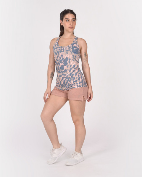 Musculosa de jersey estampado Huella Azul