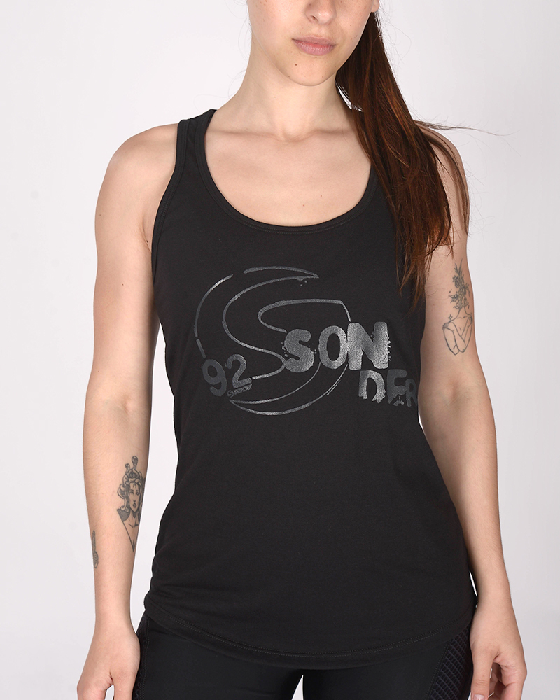 Musculosa suelta de jersey liviano negra