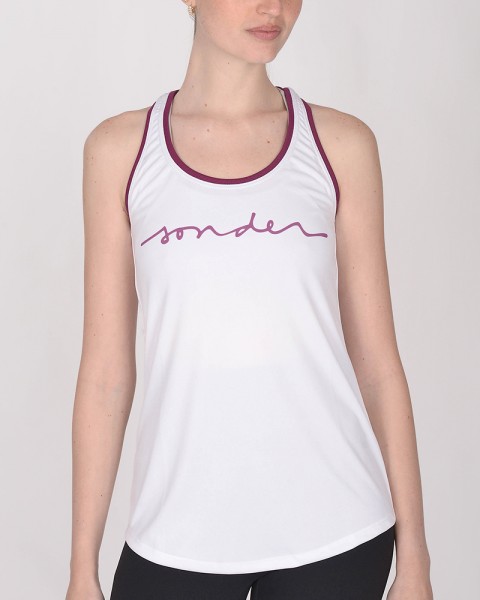 Musculosa competición de poliéster reciclado Neodry blanca combinada
