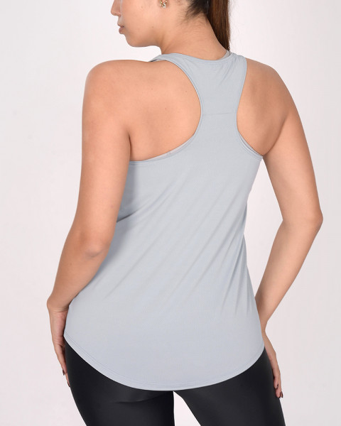 Musculosa competición de poliéster calado gris claro