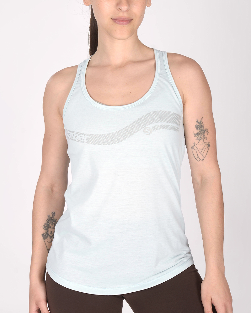 Musculosa suelta de jersey liviano celeste