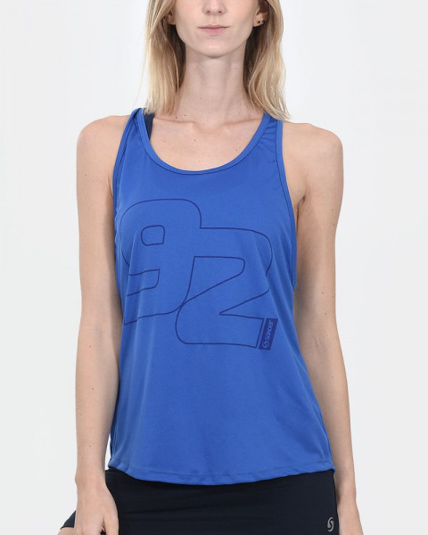 Musculosa de poliéster liviano azul francia