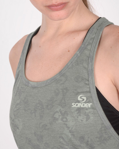 Musculosa de sisa cavada de jersey Senda Camo