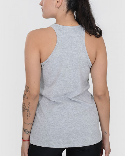 Musculosa con escote americano de jersey gris melange