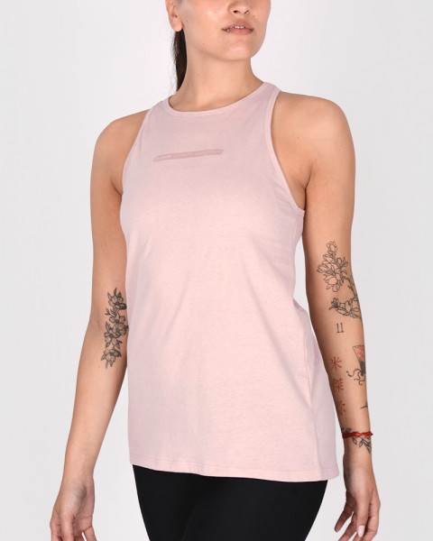 Musculosa de jersey rosa con escote americano