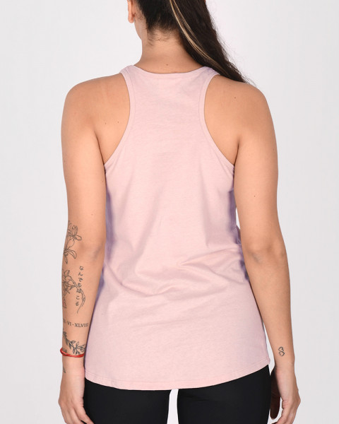 Musculosa de jersey rosa con escote americano