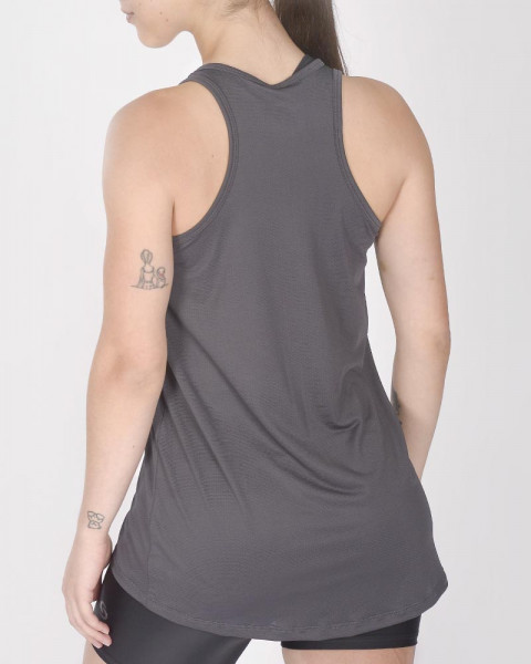 Musculosa de poliéster tramado gris plomo