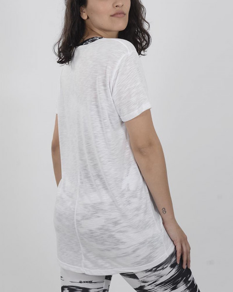 Remerón de jersey flamé blanco con estampa