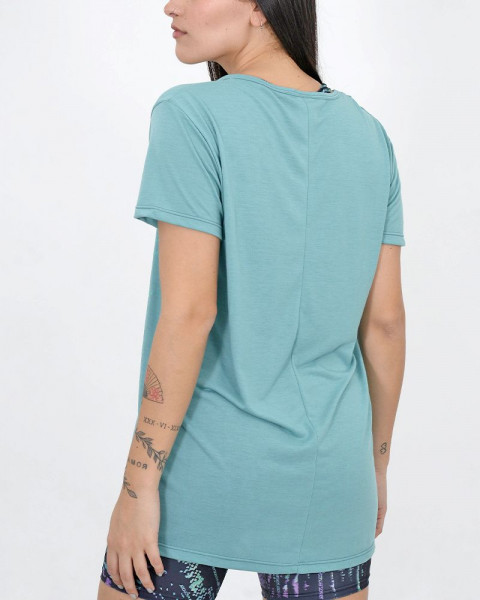 Remerón de jersey viscosa poliéster verde mineral