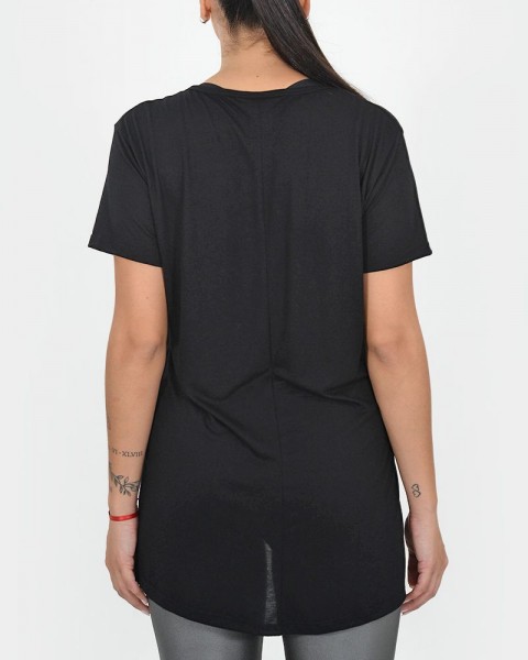 Remerón de jersey viscosa negro con estampa