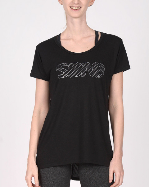 Remerón de jersey negro con estampa