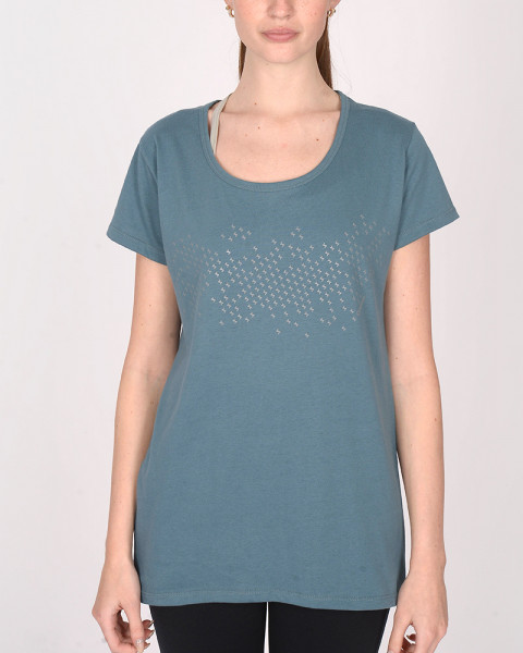 Remera larga y suelta de jersey azul marino claro