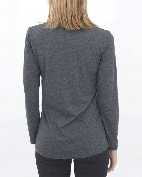 Remera larga de jersey algodón gris oscuro melange