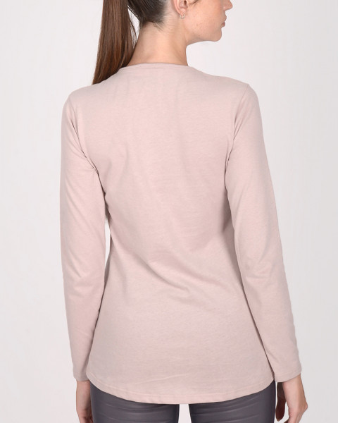 Remera de jersey rosa con estampa