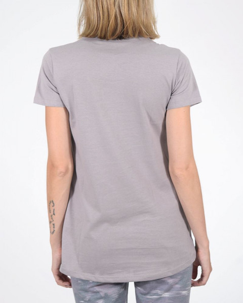 Remera larga de jersey visón con estampa