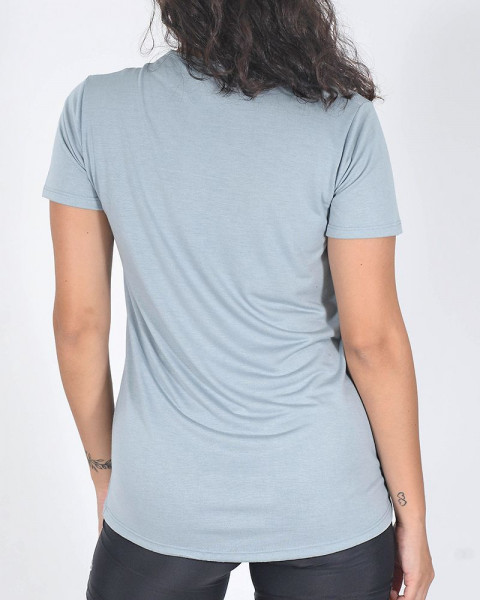 Remera larga de jersey turquesa pastel