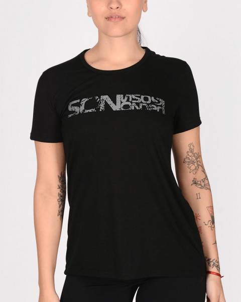 Remera larga de jersey viscosa poliéster negro
