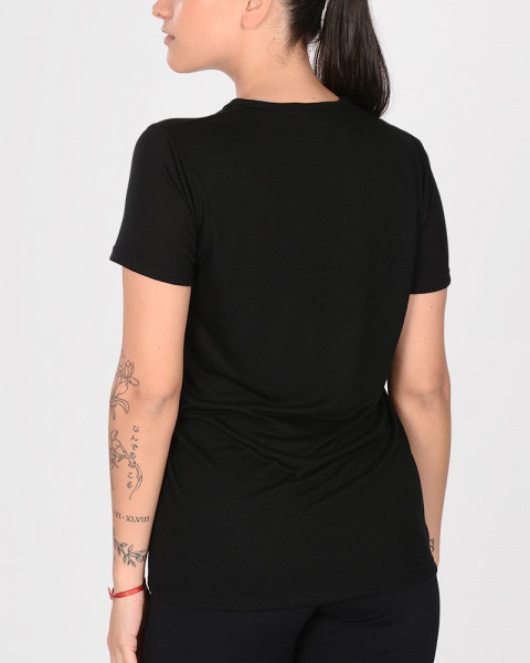 Remera larga de jersey viscosa poliéster negro