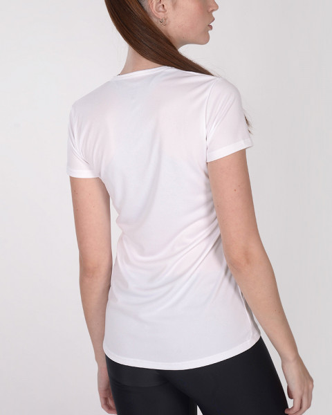 Remera larga de poliéster Neodry blanco con estampa
