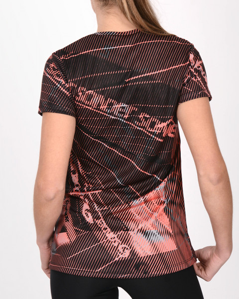 Remera clásica de poliéster estampado Pista Coral