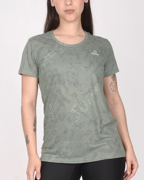 Remera larga de jersey estampado Senda Camo