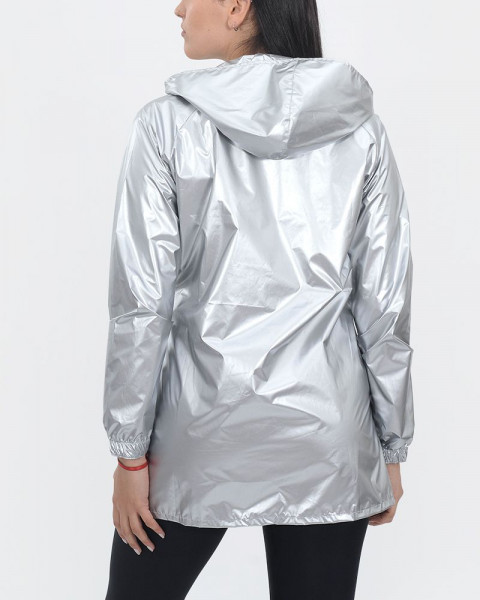 Campera larga impermeable metalizada