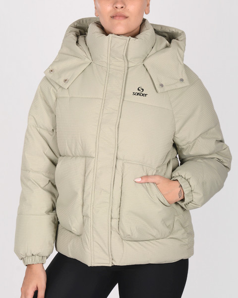 Campera larga de abrigo verde seco