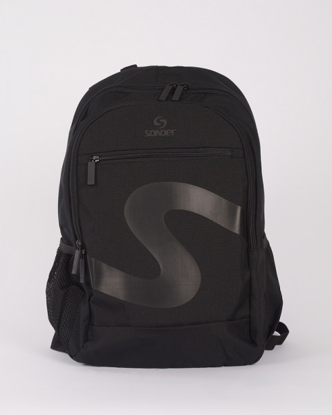 Mochila negra con estampa negra