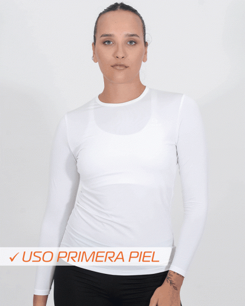 Remera térmica unisex blanca con proceso sense