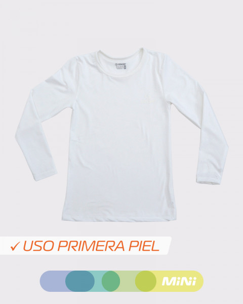 Remera térmica de niño con proceso sense blanca