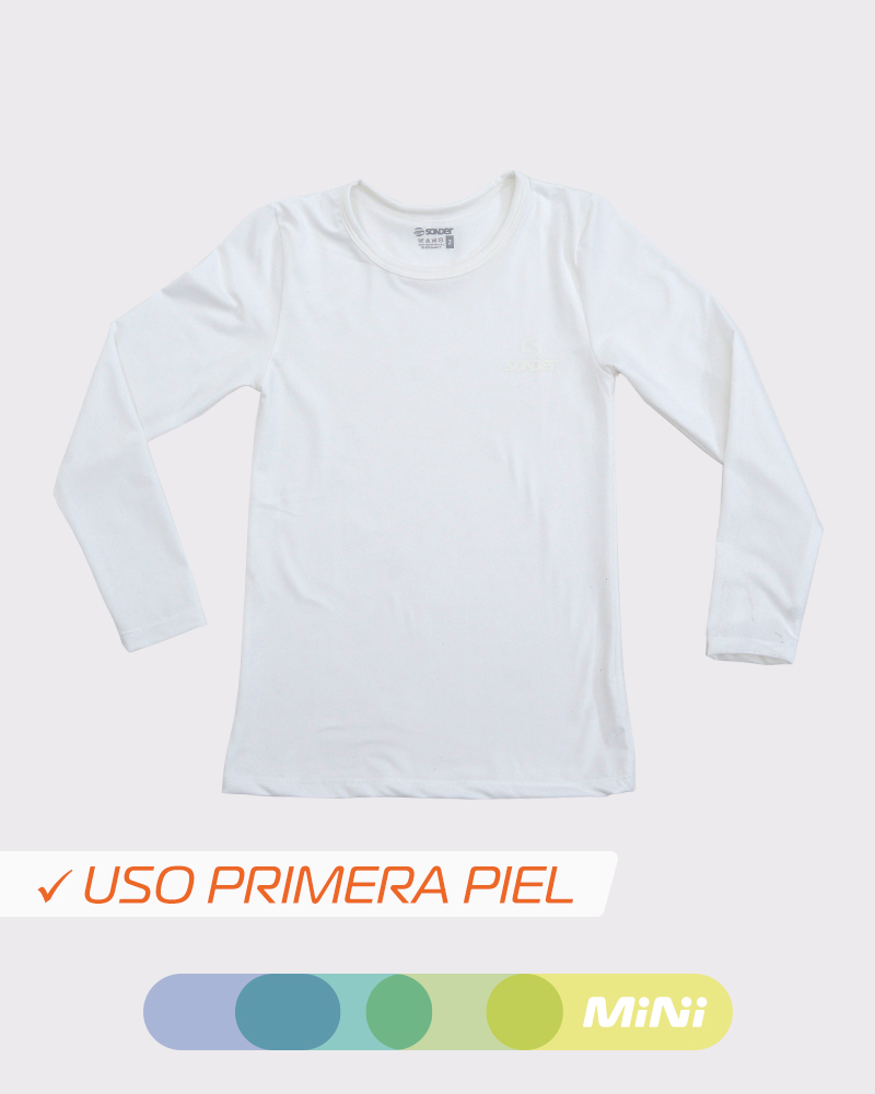 Remera térmica de niño con proceso sense blanca