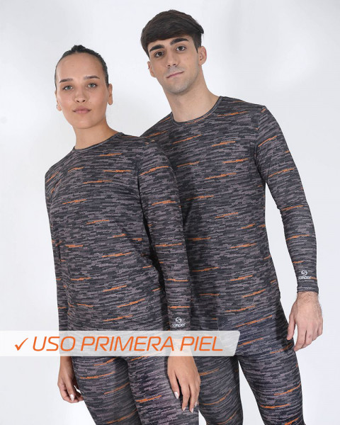 Remera térmica unisex de microfibra estampada con proceso sense