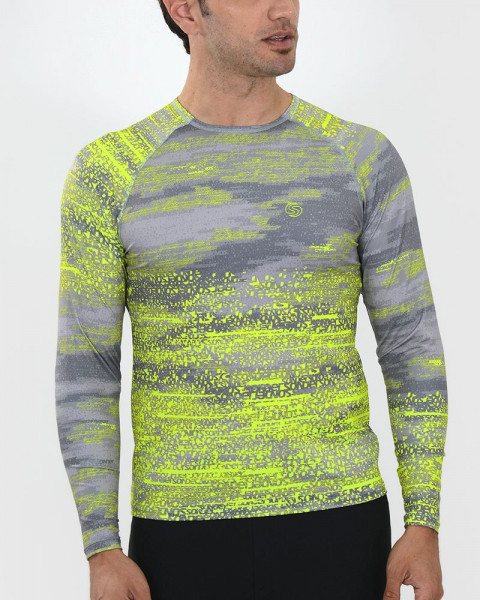 Remera unisex con protección UV estampada Maxi Melange Flúo