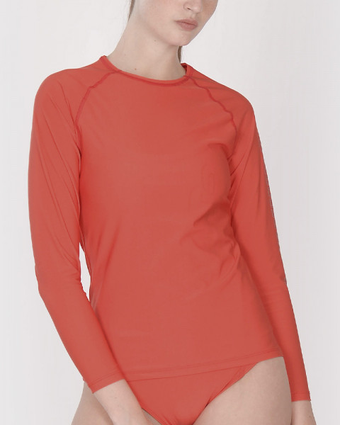 Remera unisex protección UV Rojo Coral