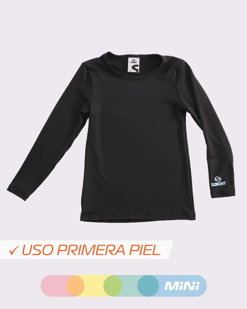 Remera térmica de niño negra