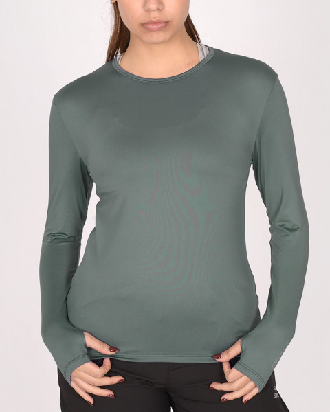 Remera térmica unisex verde cemento