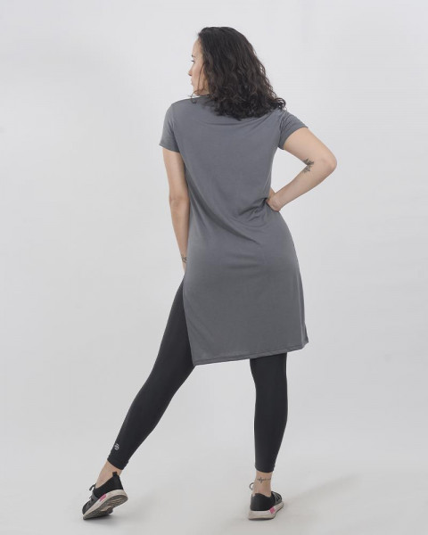 Maxi remera de jersey viscosa gris 