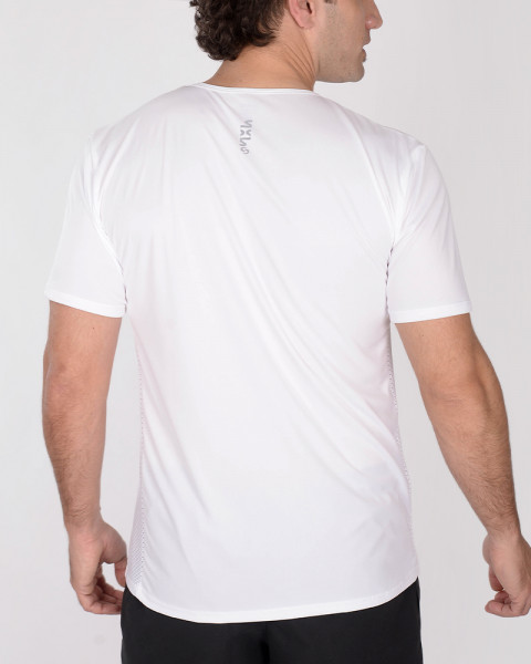 Remera entallada de poliéster Neodry blanco combinado