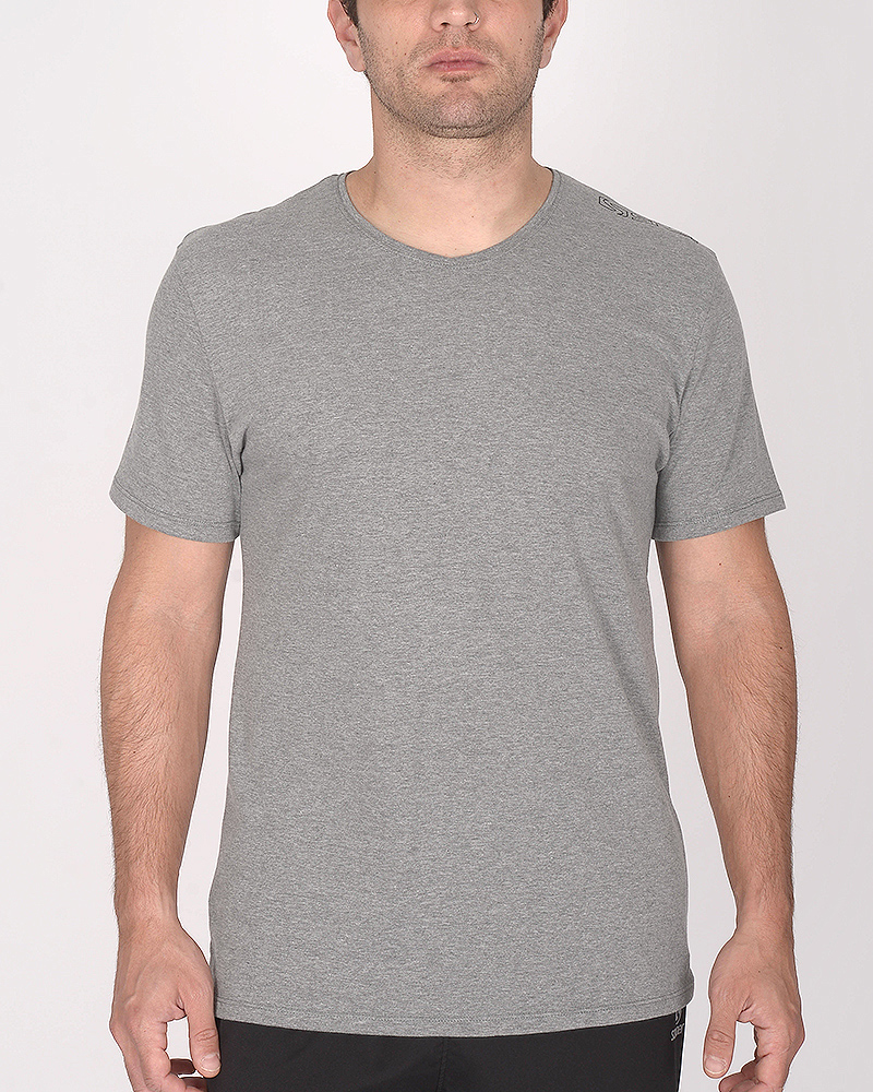 Remera entallada de jersey gris melange oscuro