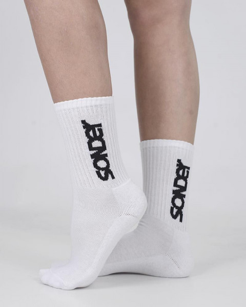 Medias canelón blancas con logo