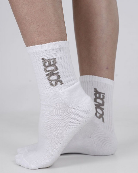 Medias canelón blancas con logo