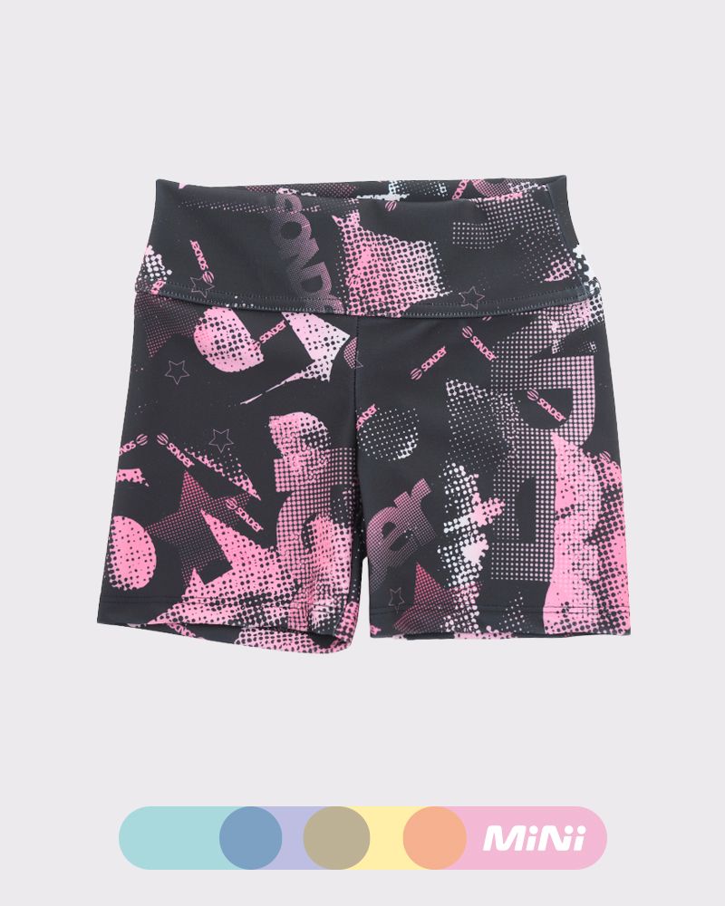 Short de niña de LYCRA estampada collage rosa