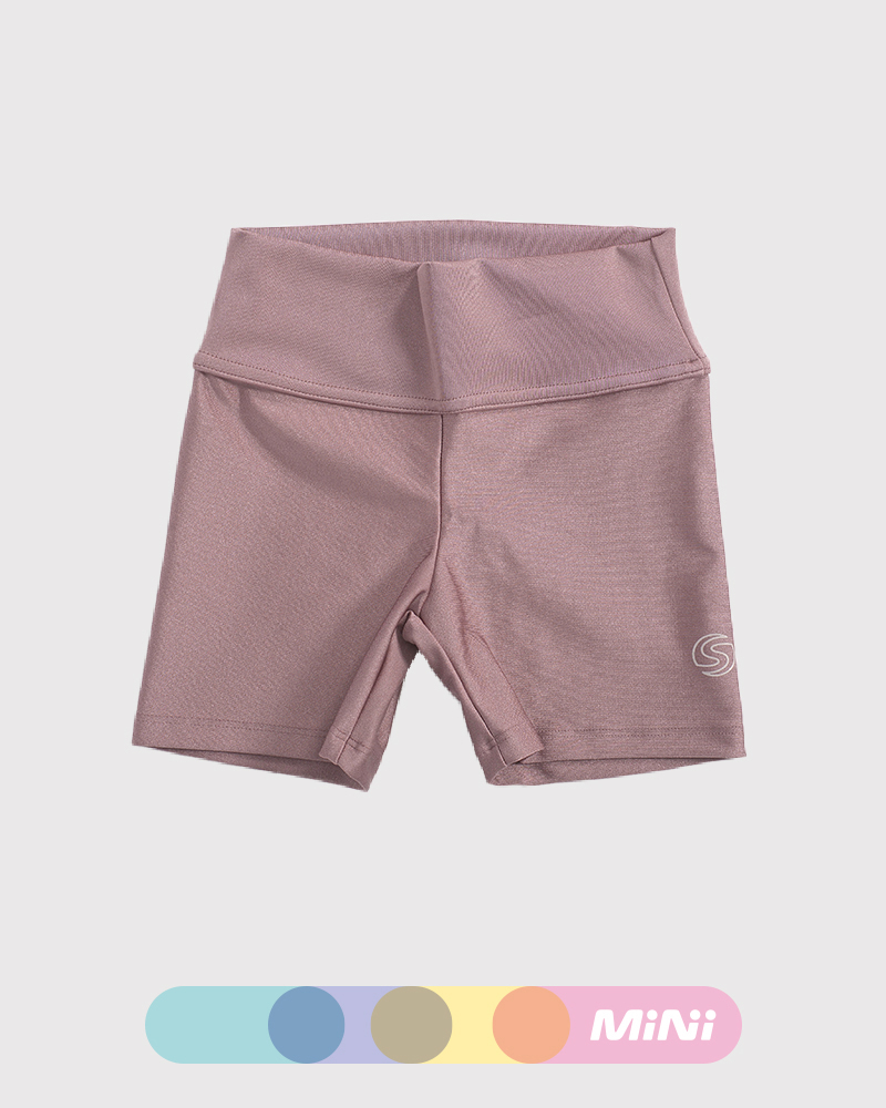 Ciclista de niña de LYCRA metalizada rosa viejo