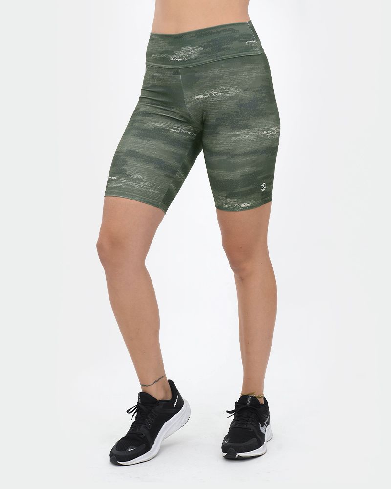 Ciclista de LYCRA estampada camo verde y cemento