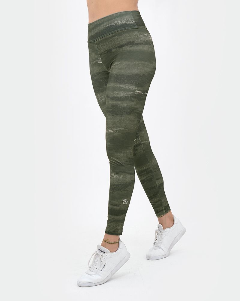 Calza de LYCRA estampada camo verde y cemento