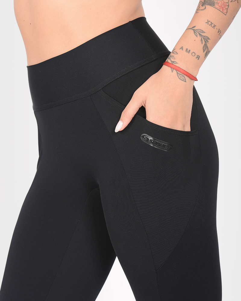 Calza sin tiro de LYCRA opaca negra
