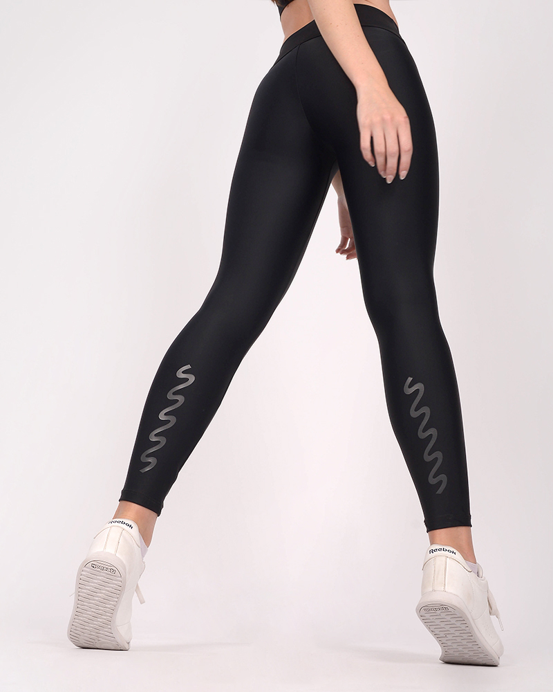 Calza de LYCRA negra con estampa brillo