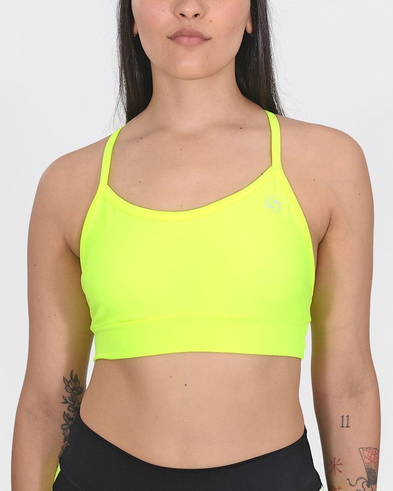 Top de LYCRA amarillo flúo