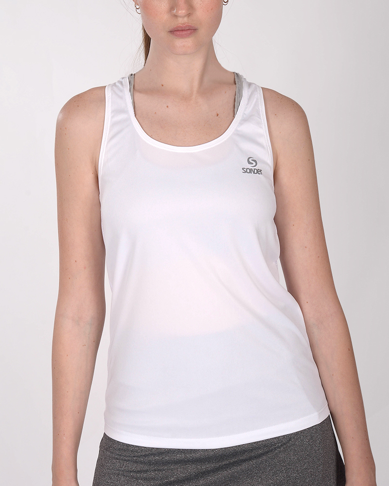 Musculosa de poliéster Neodry blanco combinado