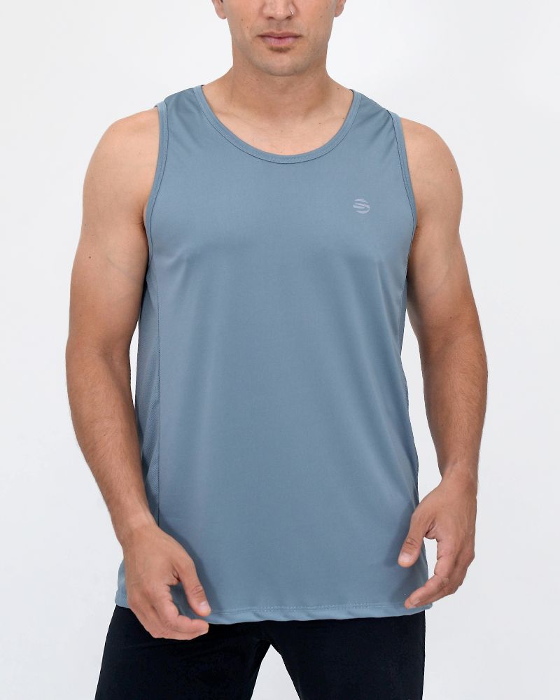 Musculosa de poliéster combinada gris